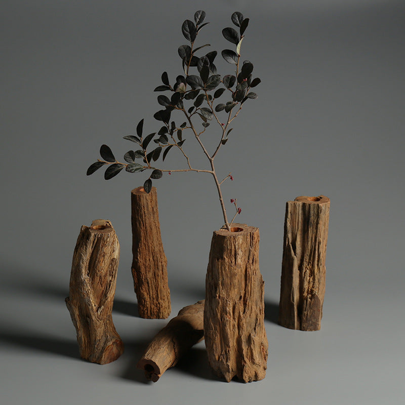Flower Arrangement With Dead Wood Landscape Ornaments Ornaments Solid Wood Small Vase