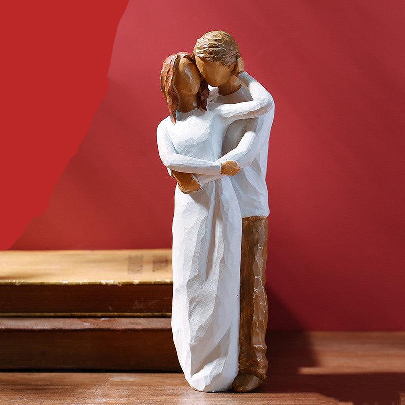 Resin Romantic hug Loving Couple Figurine Statue