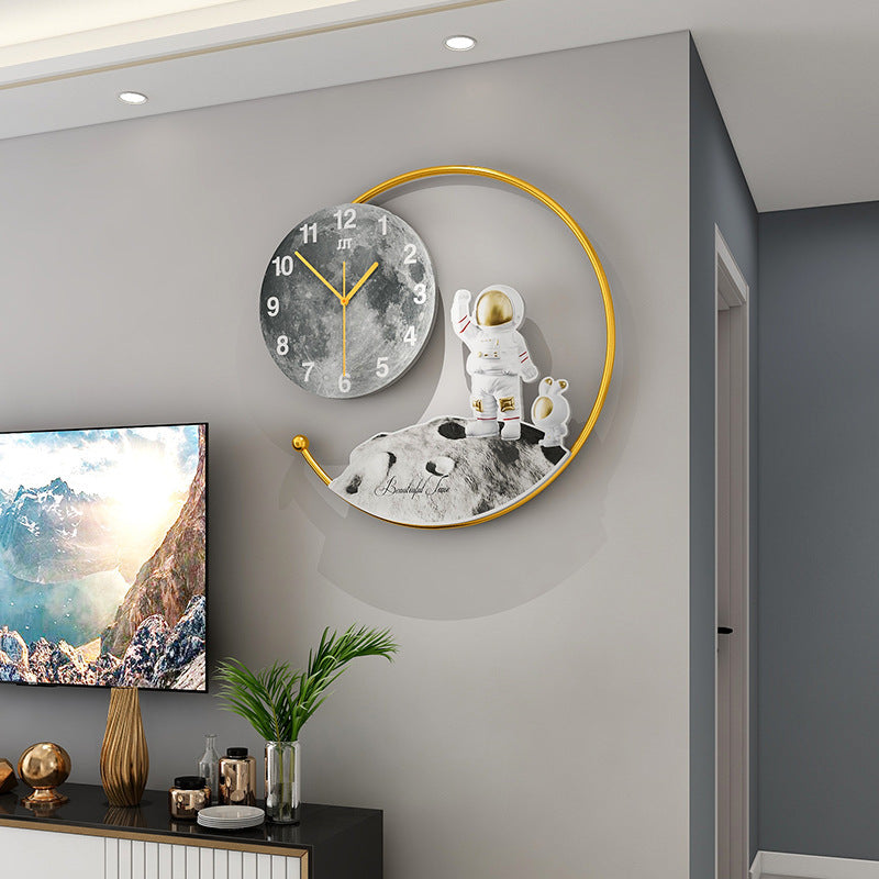 Clock Creative Wall Clock With Light Living Room Home