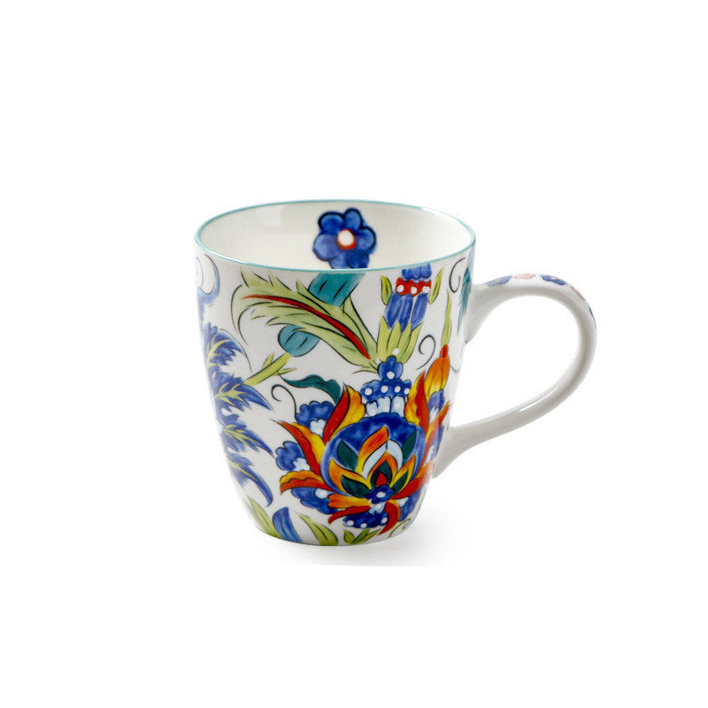 Ceramic Water Cup Hand-Painted Large-Capacity Embossed Mug