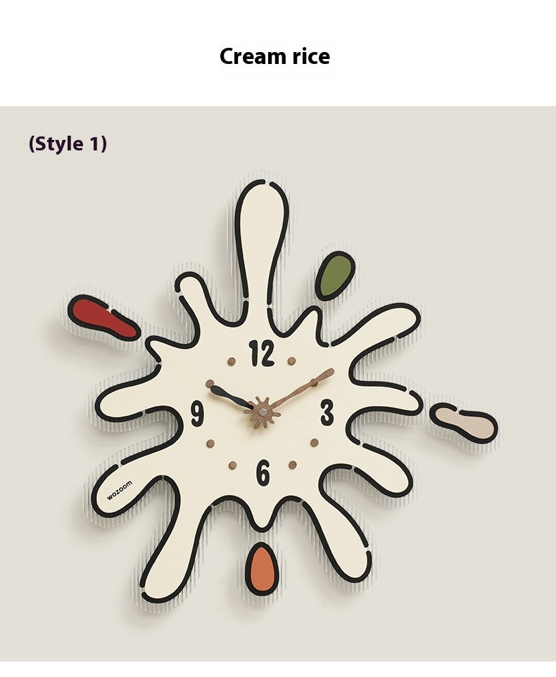 Living Room Home Punch-free Nordic Light Luxury Clock Wall Clock