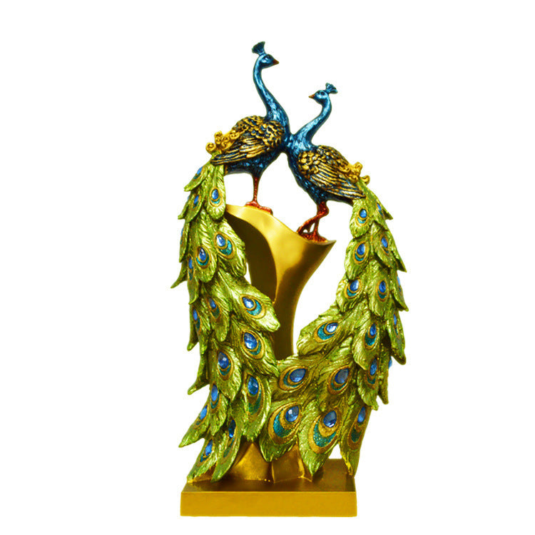A Creative Home Resin Peacock Modeling Crafts Ornaments