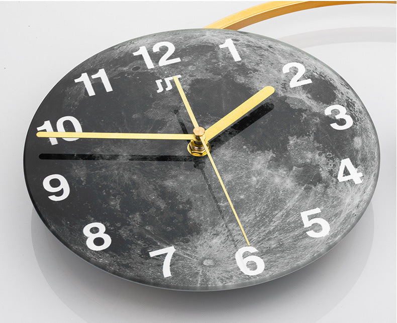 Clock Creative Wall Clock With Light Living Room Home