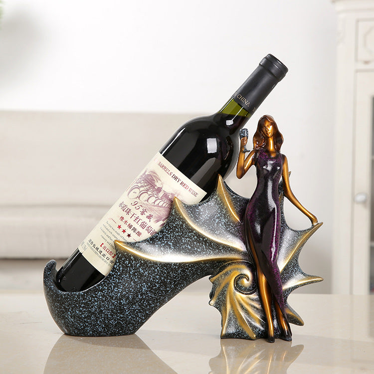 Resin crafts decoration style beauty wine rack