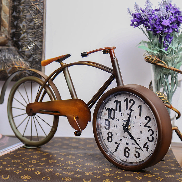 Creative Metal Bicycle-Shaped Clock Ornaments
