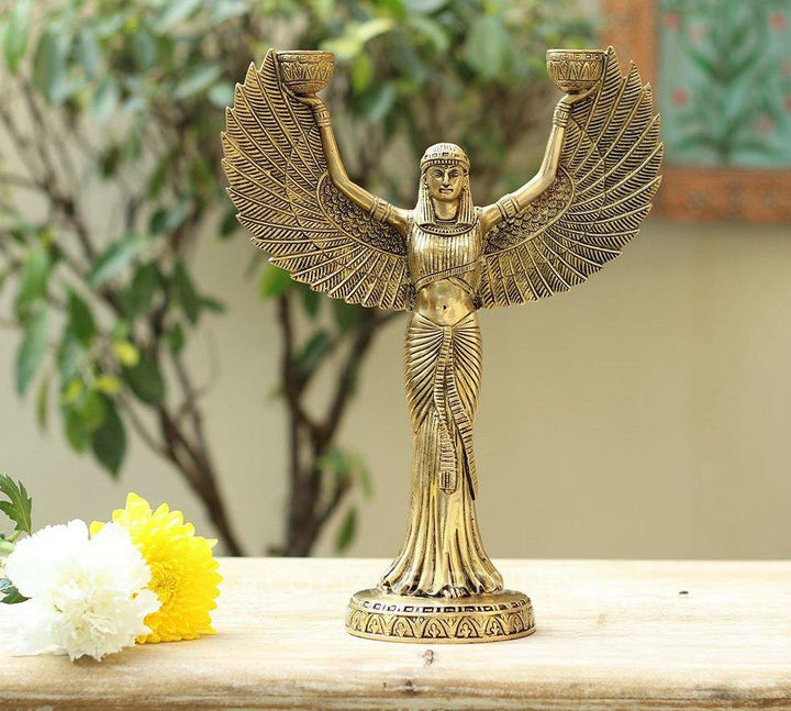 Brass Egyptian Goddess Isis Candle Stand