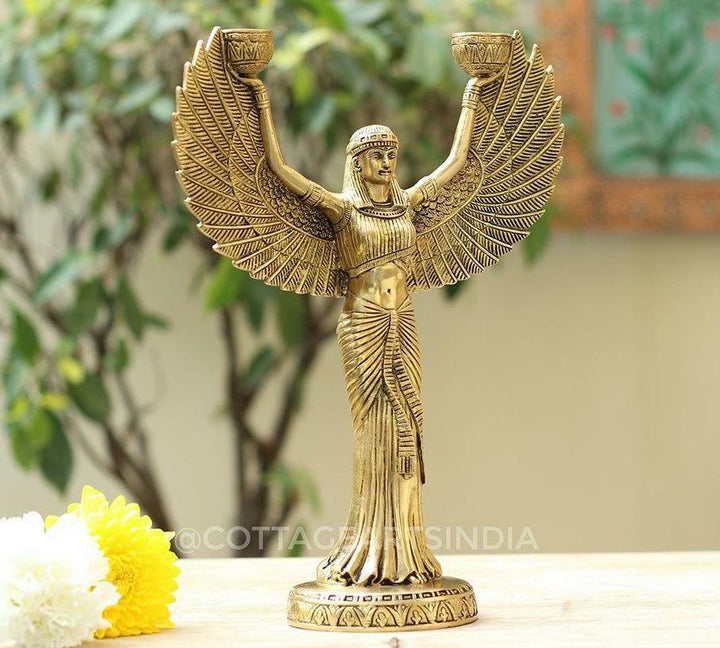 Brass Egyptian Goddess Isis Candle Stand
