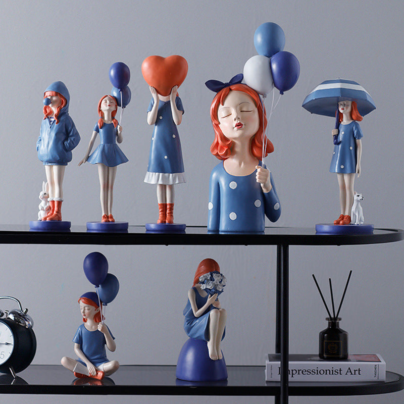Light Luxury Balloon Girl Creative Ornaments