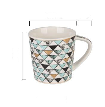 Scandinavian style geometric triangle mug