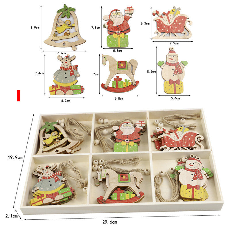 Pendentif en bois rustique pour sapin de Noël