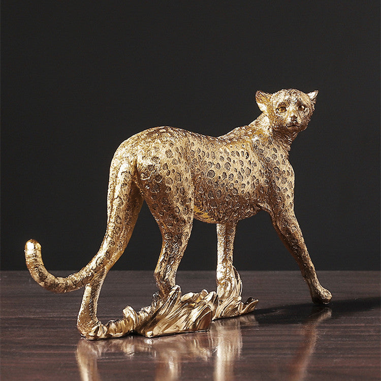 Modern Simple And Creative Golden Leopard Resin Ornaments
