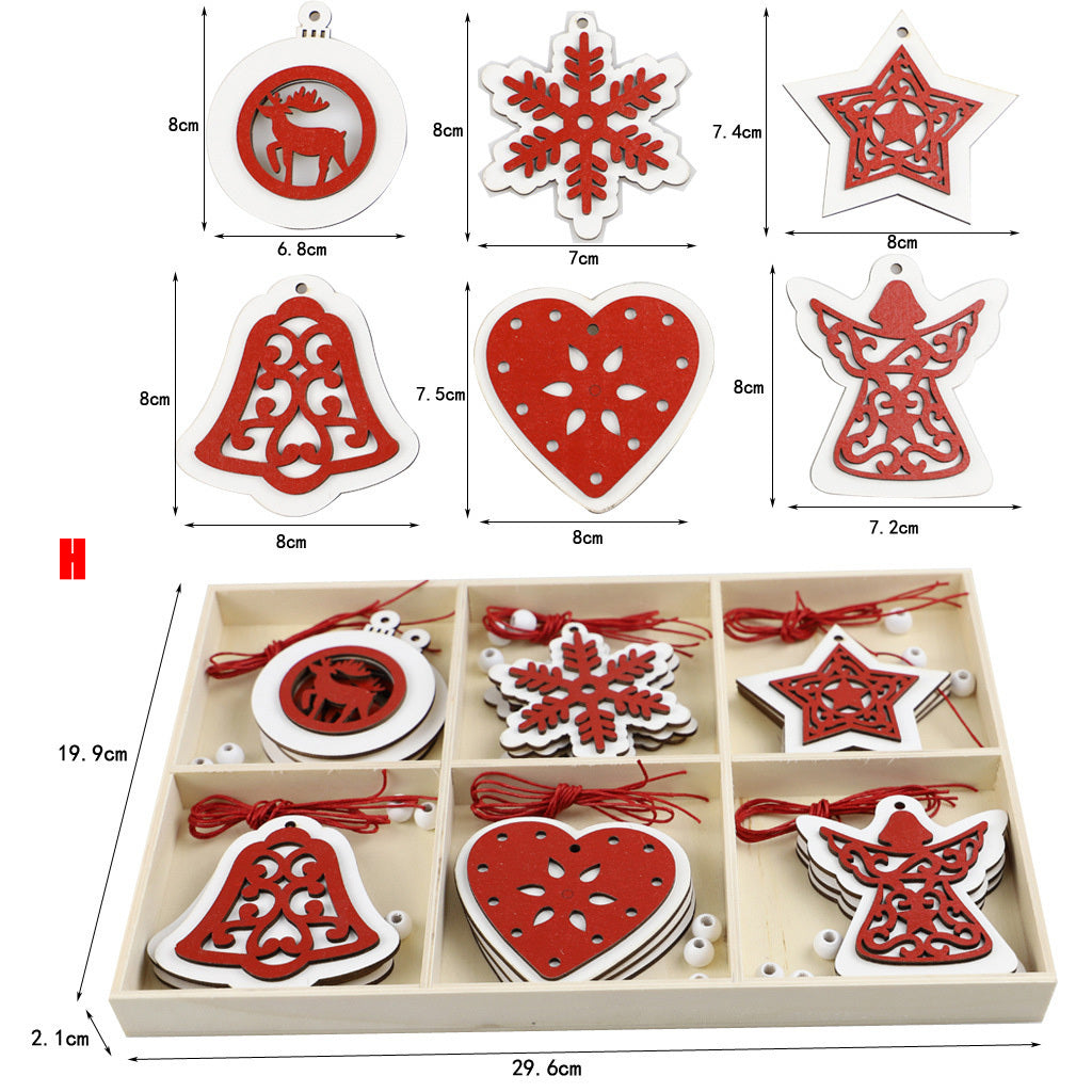 Pendentif en bois rustique pour sapin de Noël