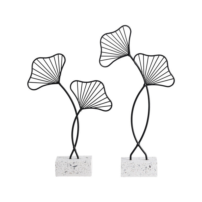 Wrought Iron Golden Ginkgo Leaf Ornaments