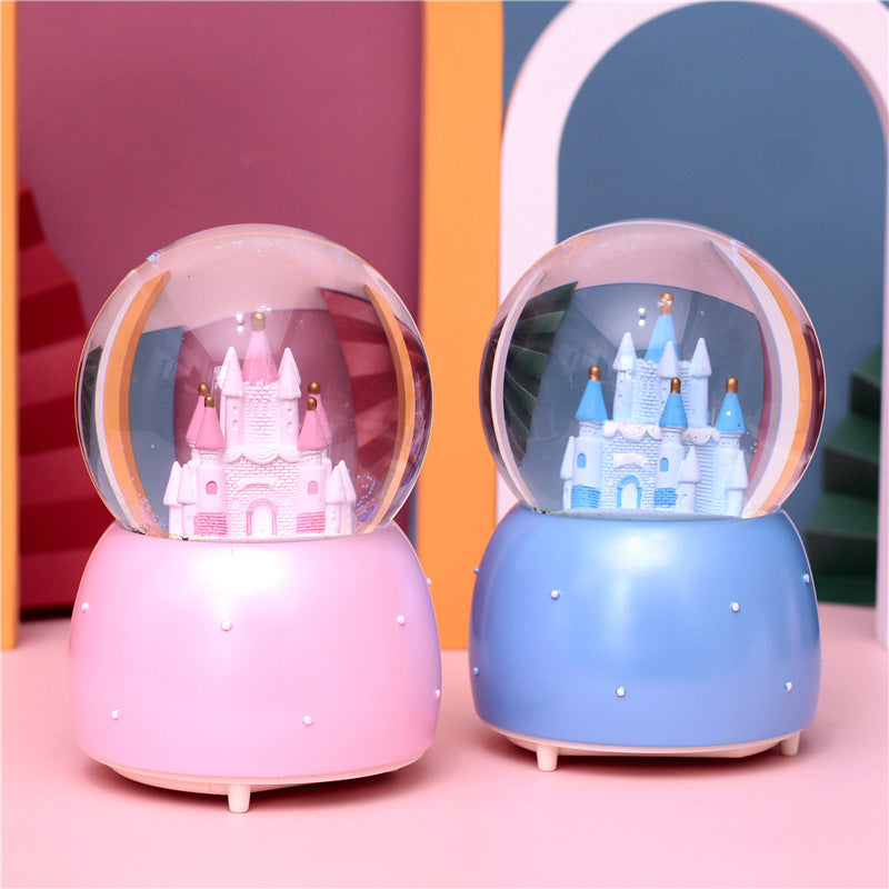 Children'S Crystal Ball Music Box Music Box Glass Ball Snowflake Princess Girl Dream Castle Birthday Gift Wholesale