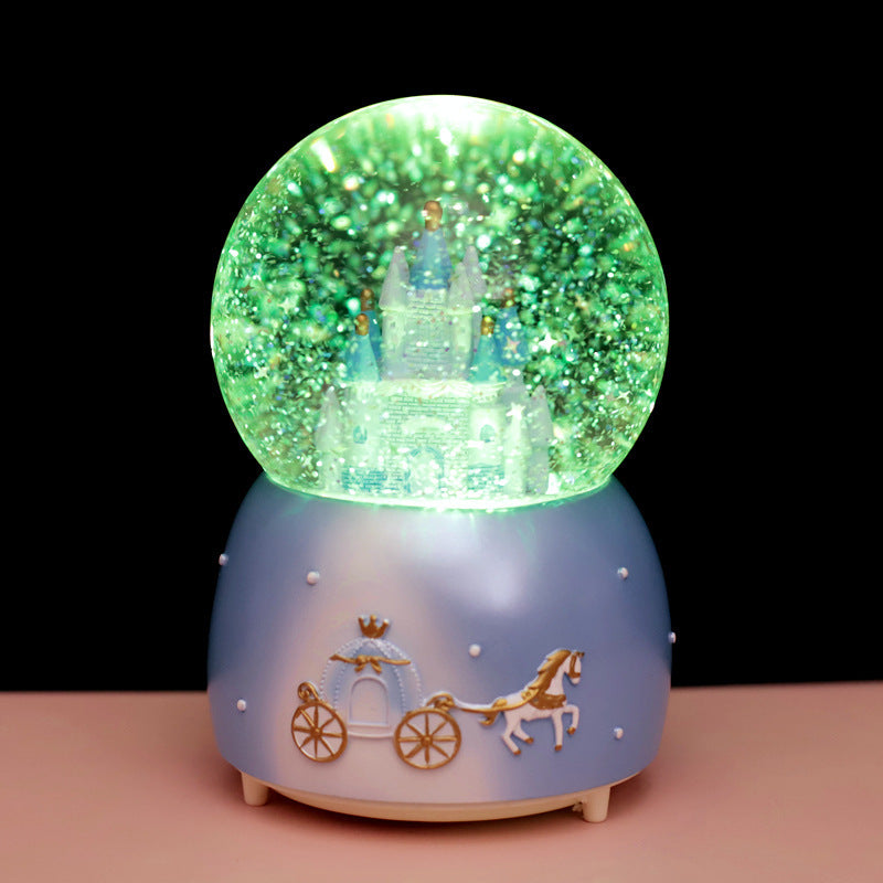 Children'S Crystal Ball Music Box Music Box Glass Ball Snowflake Princess Girl Dream Castle Birthday Gift Wholesale