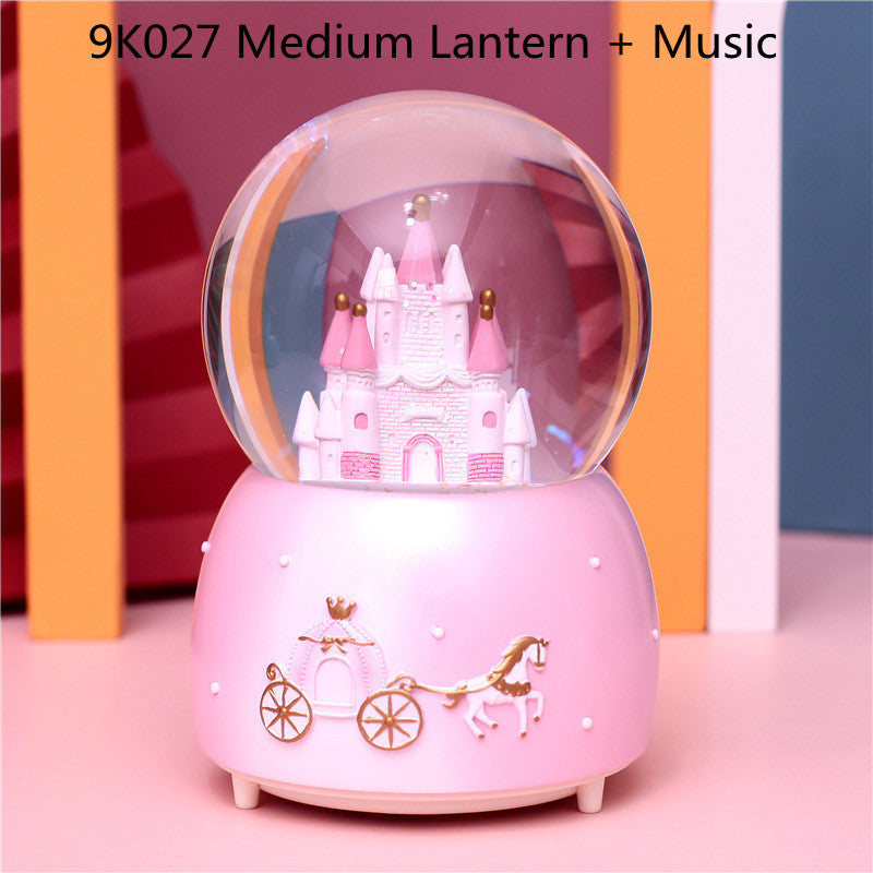 Children'S Crystal Ball Music Box Music Box Glass Ball Snowflake Princess Girl Dream Castle Birthday Gift Wholesale