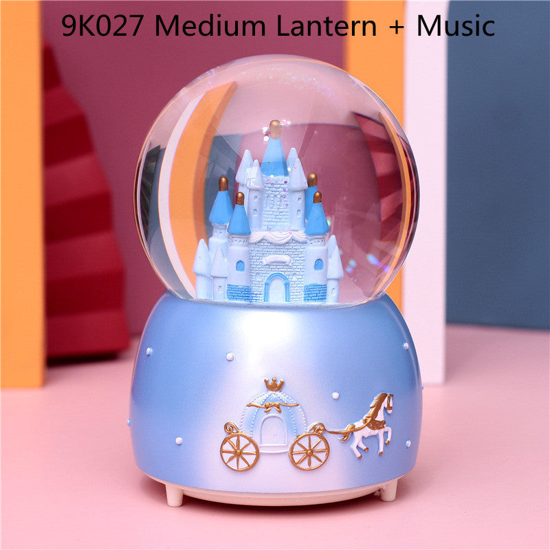 Children'S Crystal Ball Music Box Music Box Glass Ball Snowflake Princess Girl Dream Castle Birthday Gift Wholesale