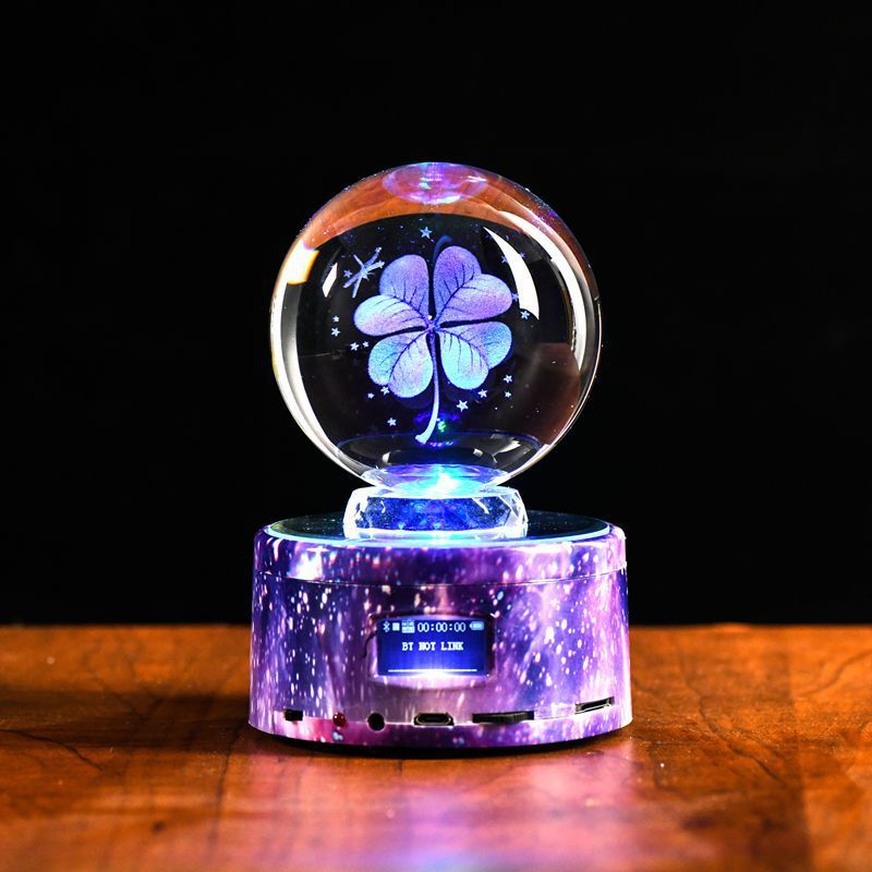 Inner Carved Ball Dandelion Creative Decoration Girl'S Day Gift Music Box Crystal Ball
