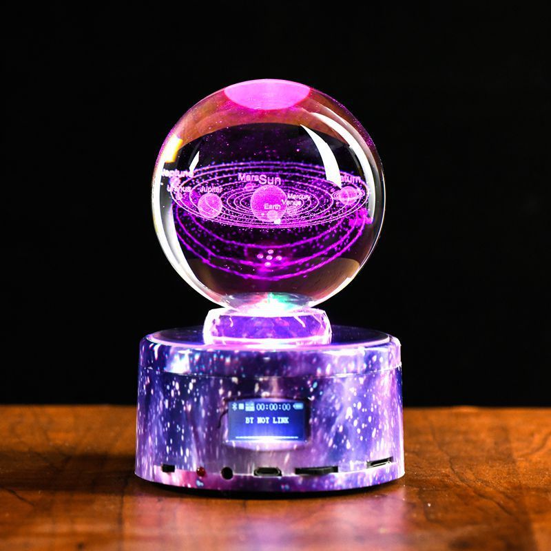 Inner Carved Ball Dandelion Creative Decoration Girl'S Day Gift Music Box Crystal Ball