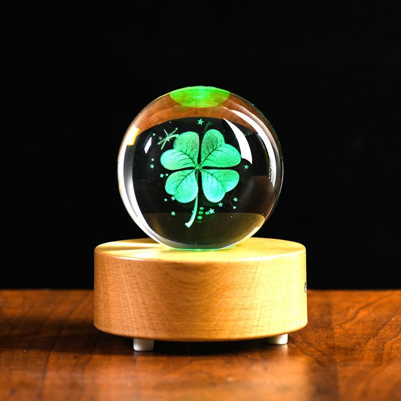 Inner Carved Ball Dandelion Creative Decoration Girl'S Day Gift Music Box Crystal Ball