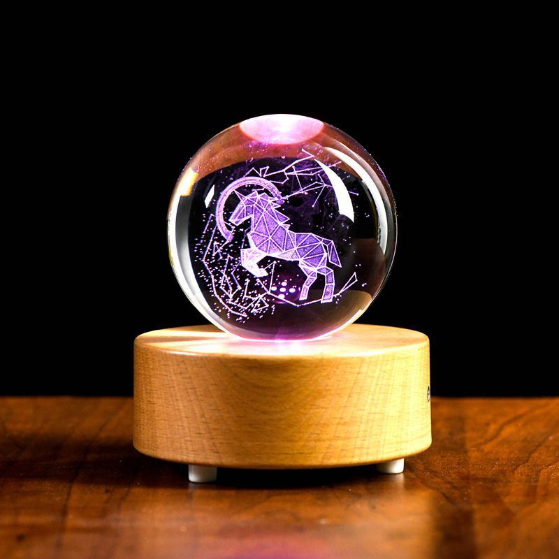 Inner Carved Ball Dandelion Creative Decoration Girl'S Day Gift Music Box Crystal Ball