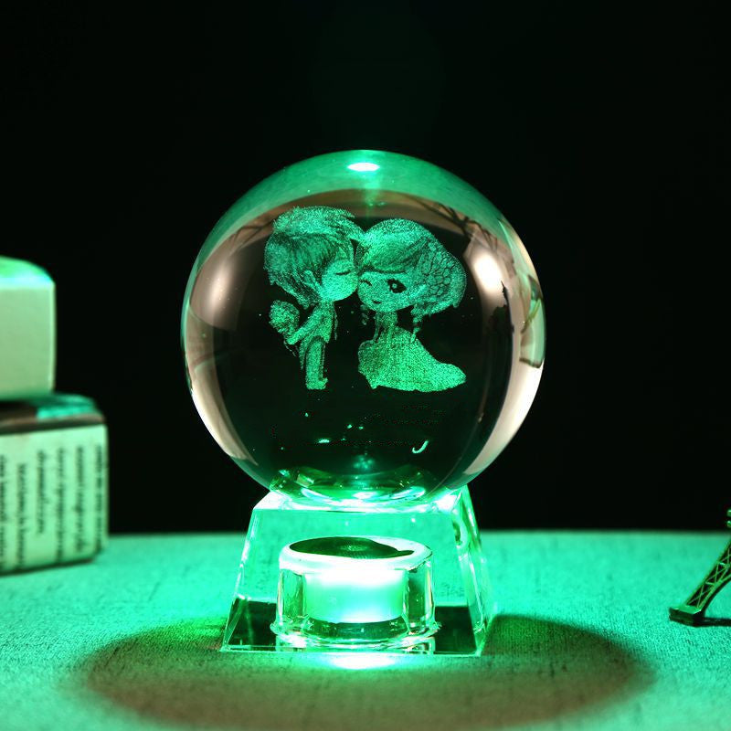 Inner Carved Ball Dandelion Creative Decoration Girl'S Day Gift Music Box Crystal Ball
