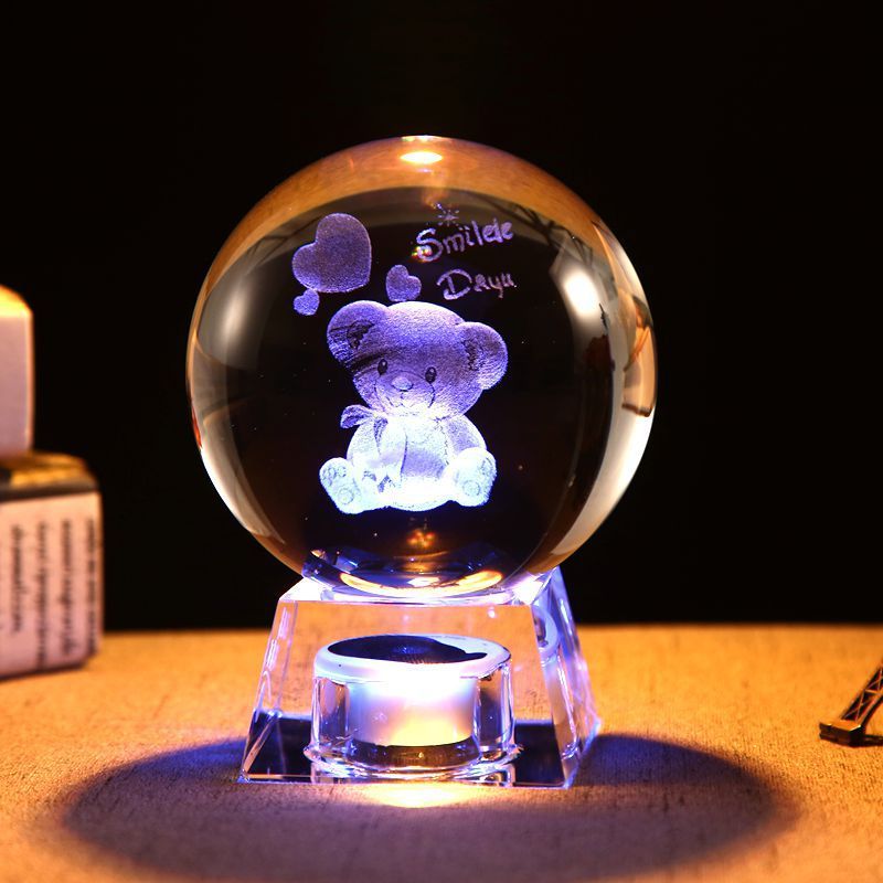 Inner Carved Ball Dandelion Creative Decoration Girl'S Day Gift Music Box Crystal Ball