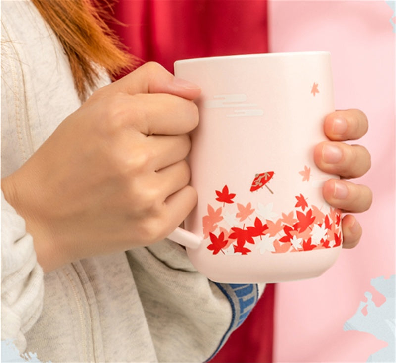Ceramic Mug Office Water Cup With Lid And Spoon