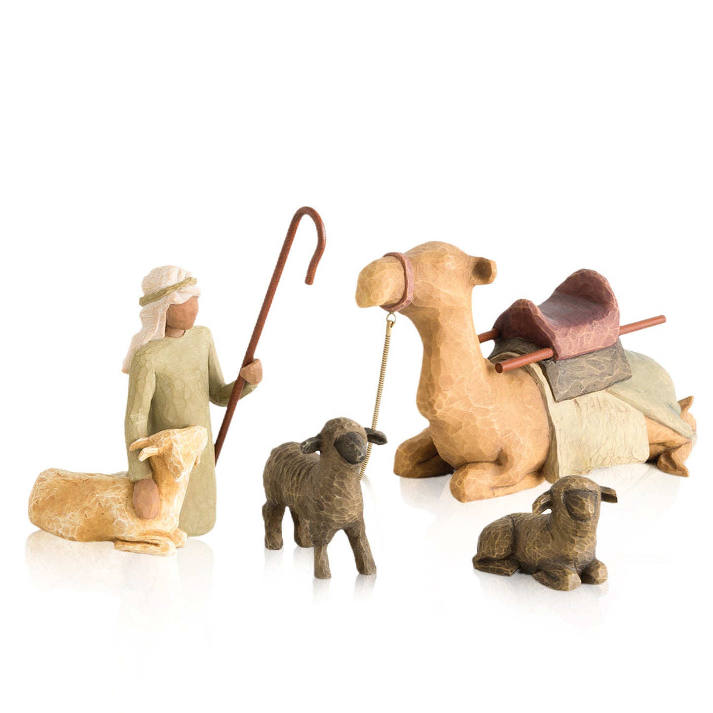 Shepherd and Stable Animals Resin Figurines Ornament