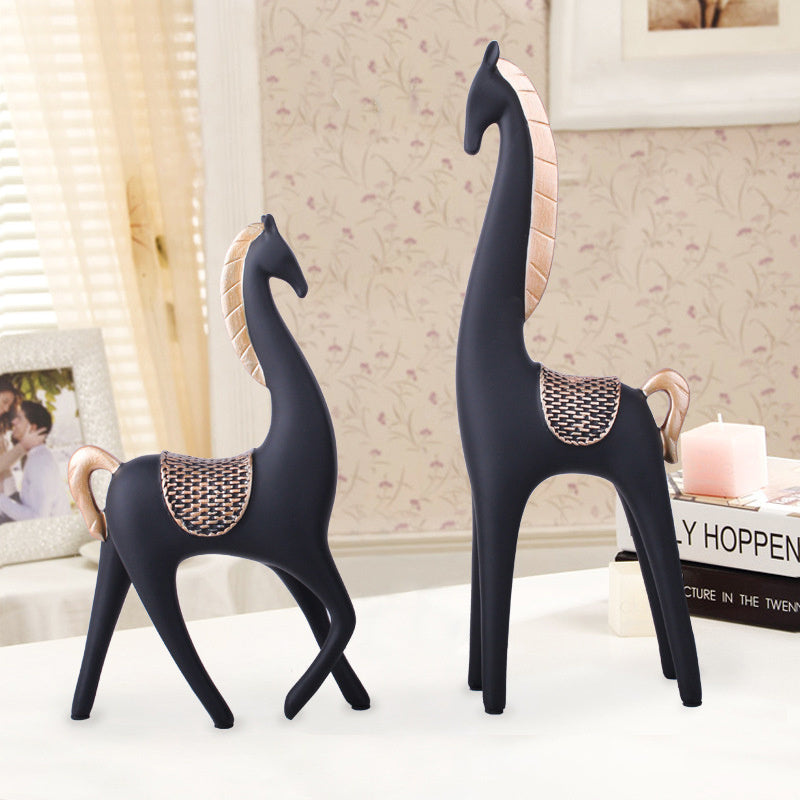 Chinese style light luxury resin lucky horse ornaments