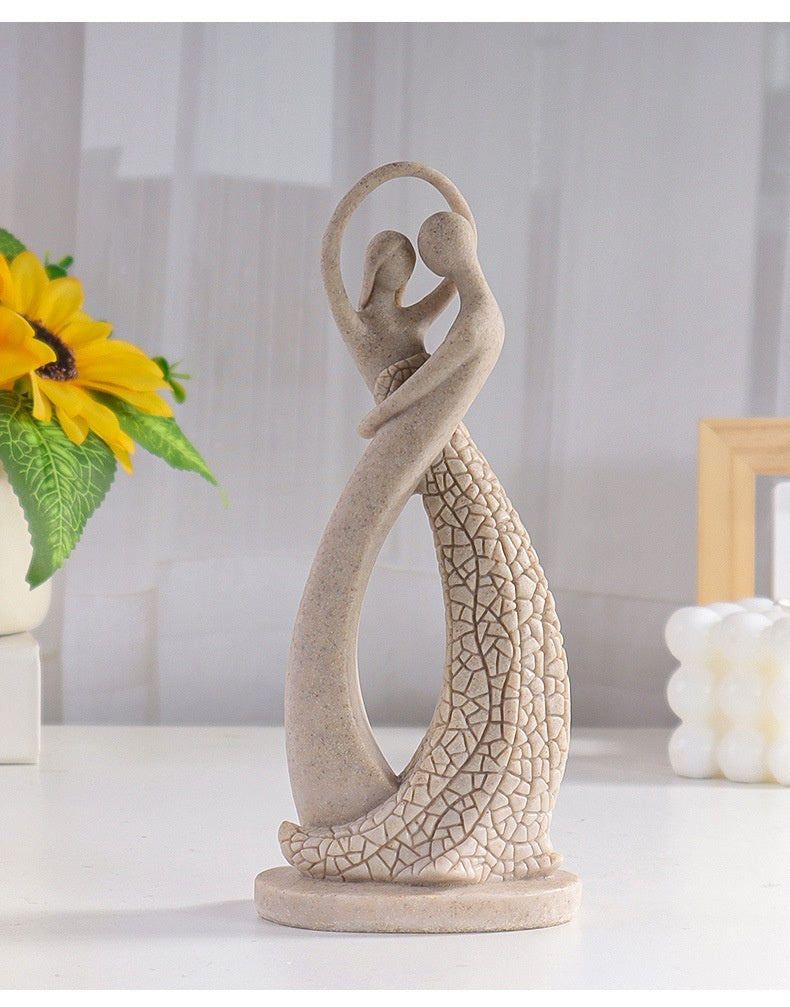 European Character Sandstone Couple Home Decoration Resin Crafts