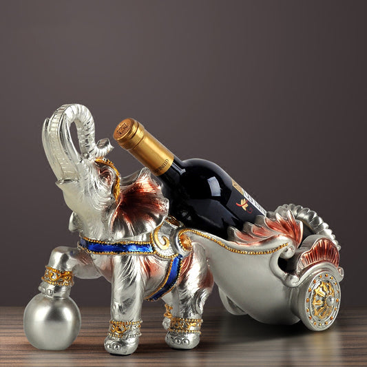 Creative Auspicious Elephant Wine Rack Decoration And Decoration Resin Craft