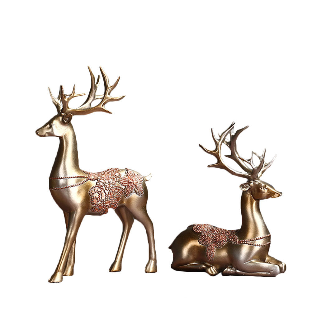 Creative Home Furnishing Deer Room Bedroom Living Room Natural Resin Decoration