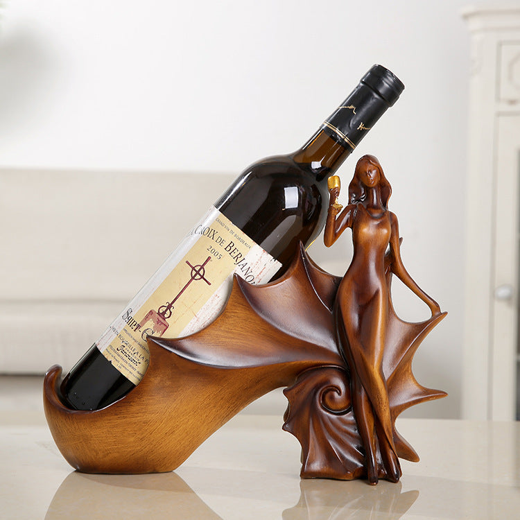 Resin crafts decoration style beauty wine rack