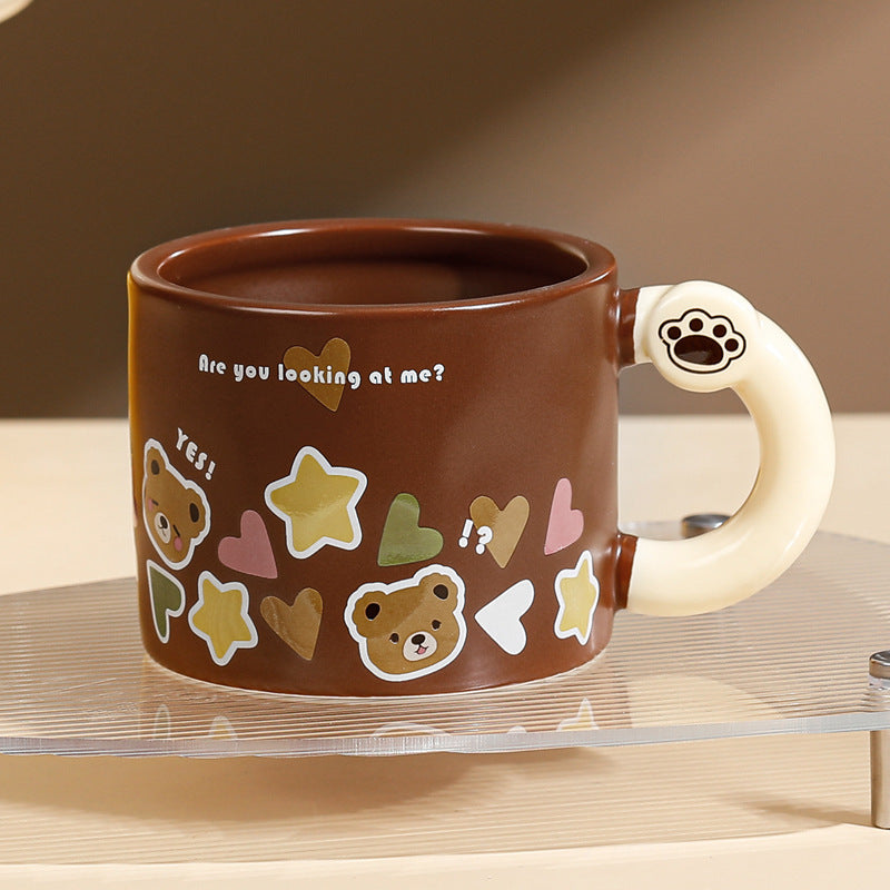 Bear Large Capacity Straw Mug With Lid