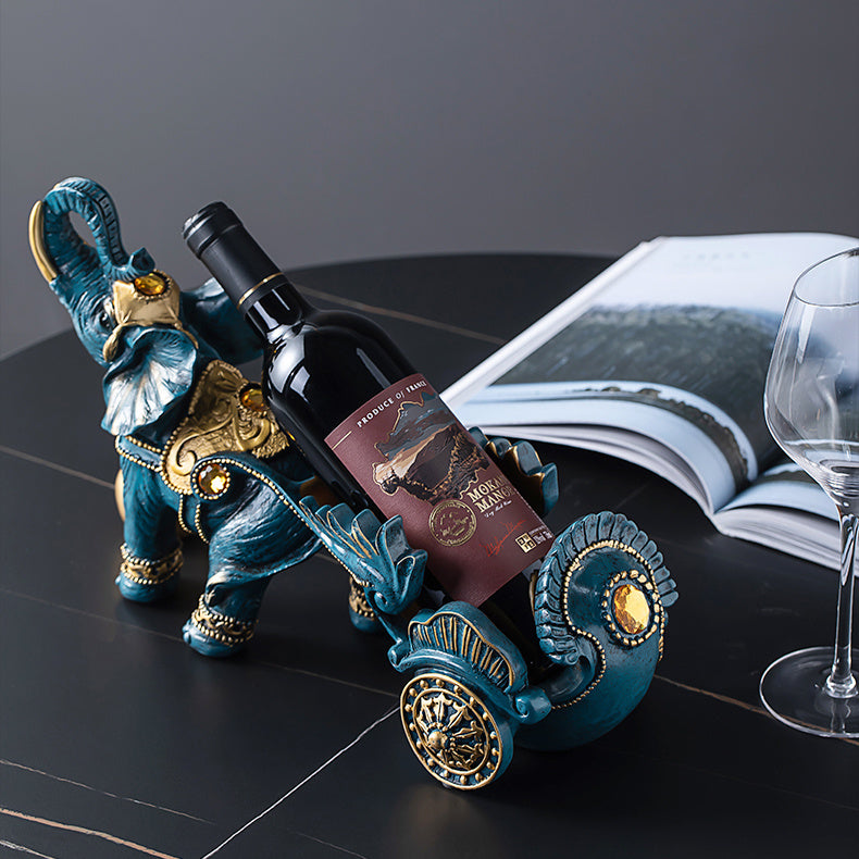Creative Auspicious Elephant Wine Rack Decoration And Decoration Resin Craft