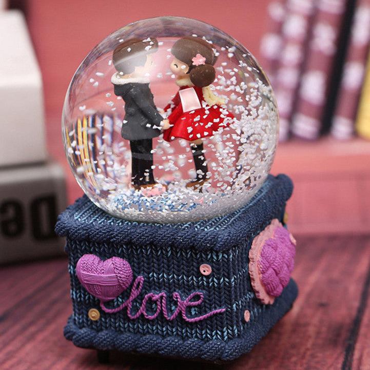 Crystal Floating Snow Music Ball Creative Couple Gift Home Decoration