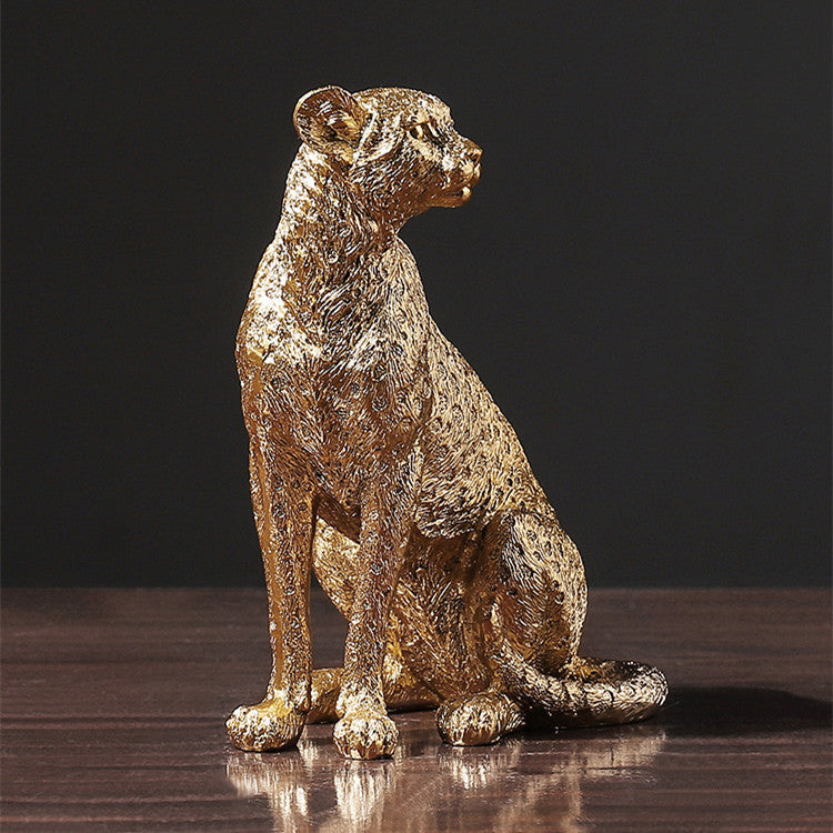 Modern Simple And Creative Golden Leopard Resin Ornaments