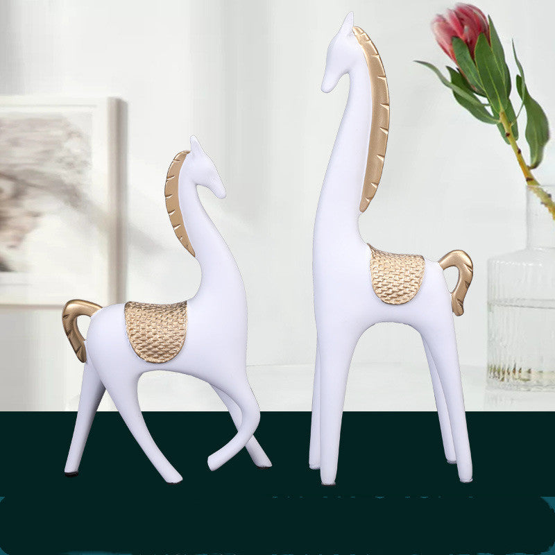 Chinese style light luxury resin lucky horse ornaments