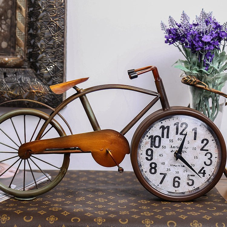 Creative Metal Bicycle-Shaped Clock Ornaments