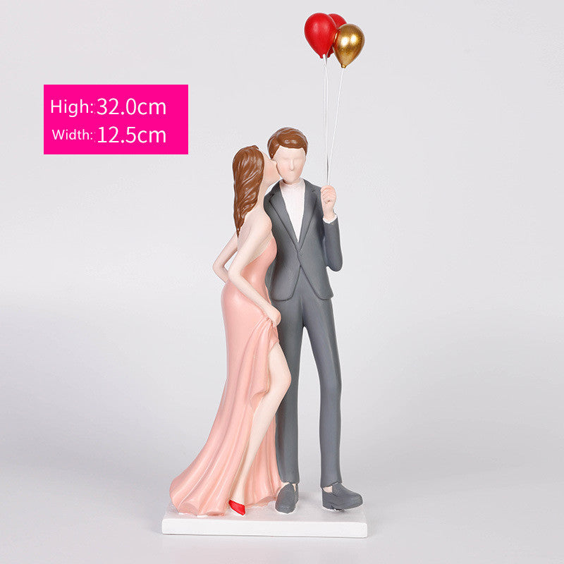 Creative Resin Lover Kiss Sweetheart Statues – Romantic Sculpture Gift & Home Decoration