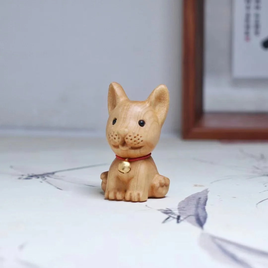 Arborvitae Wood Carving Corgi Ornaments