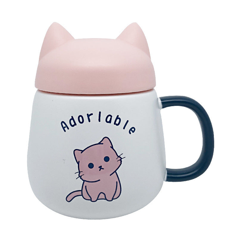 Household Cute Bear Ceramic Mug With Lid