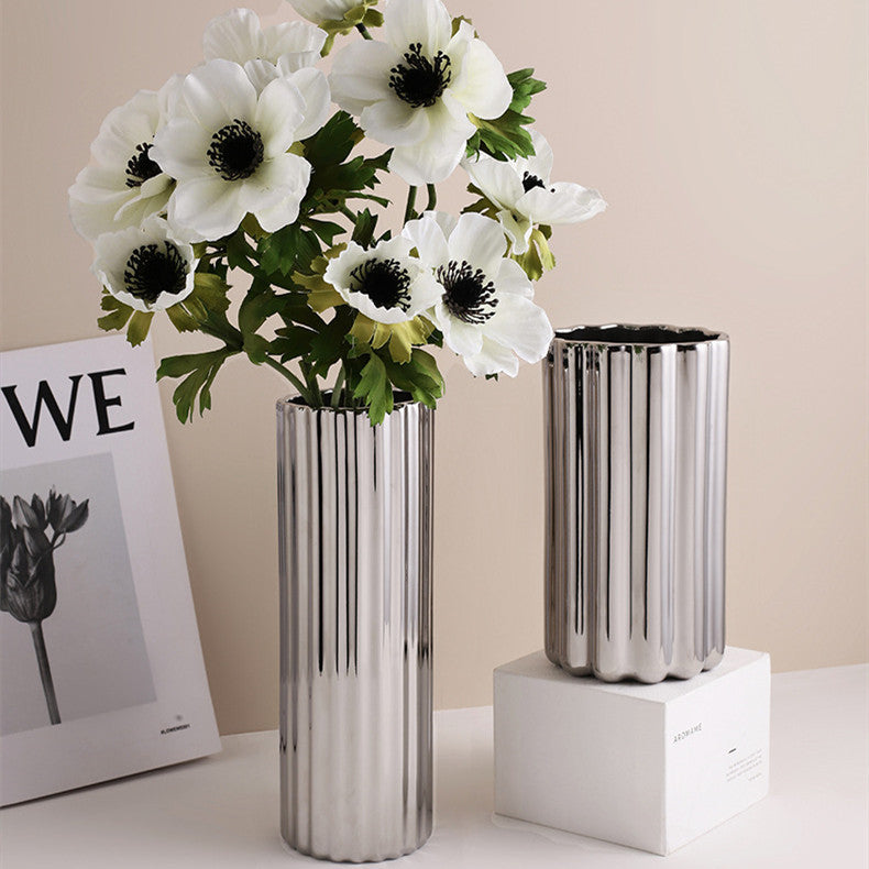 Ceramic Straight Tube Decorative Vase Ornaments