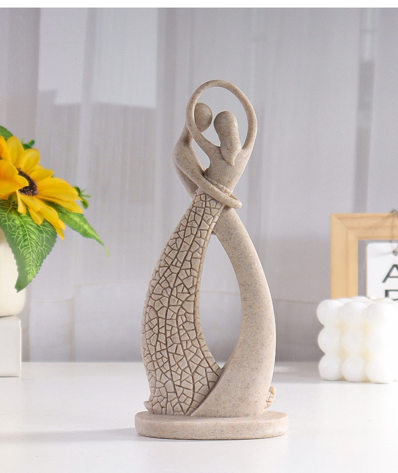 European Character Sandstone Couple Home Decoration Resin Crafts