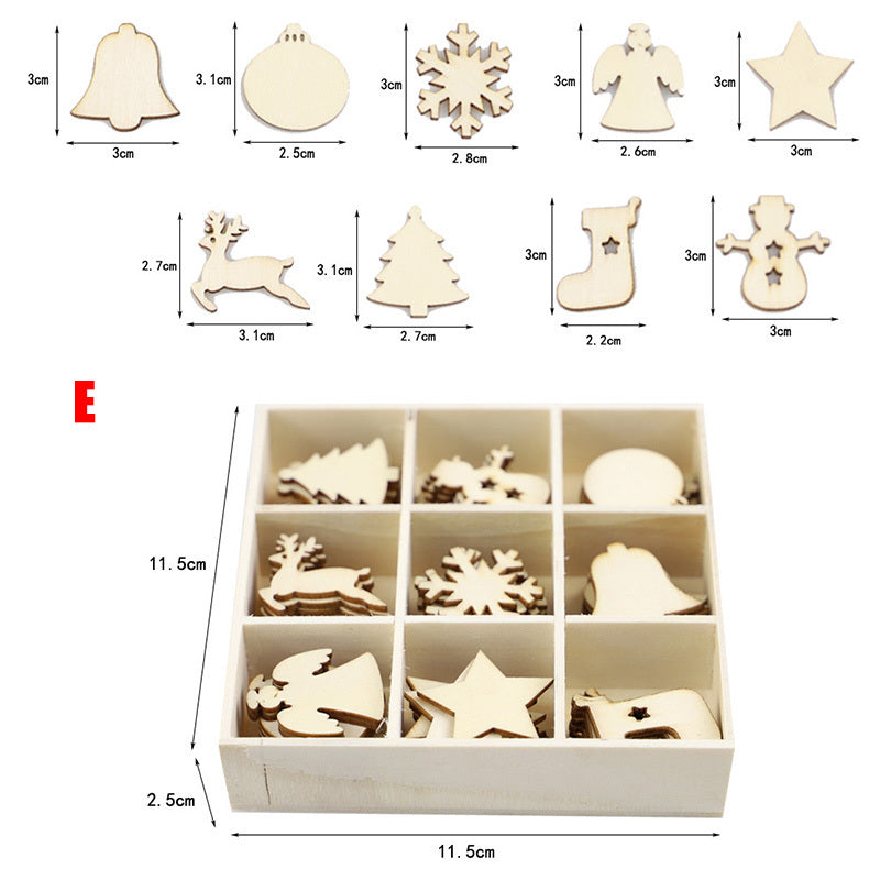 Pendentif en bois rustique pour sapin de Noël