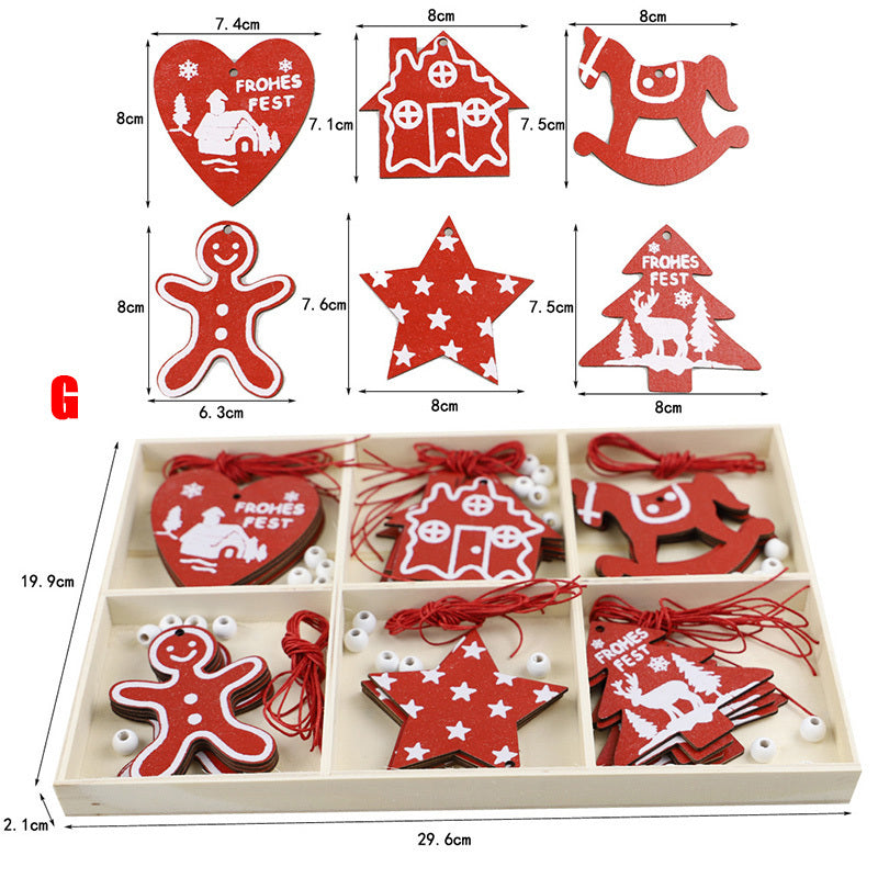Pendentif en bois rustique pour sapin de Noël