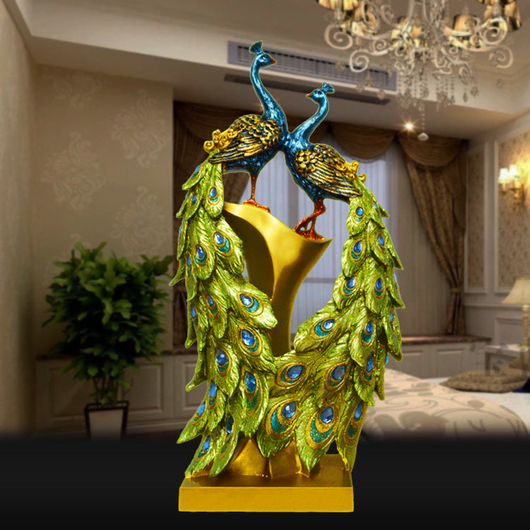 A Creative Home Resin Peacock Modeling Crafts Ornaments