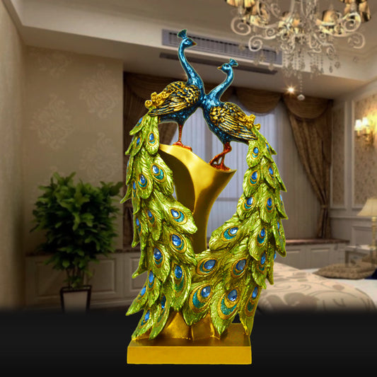 A Creative Home Resin Peacock Modeling Crafts Ornaments