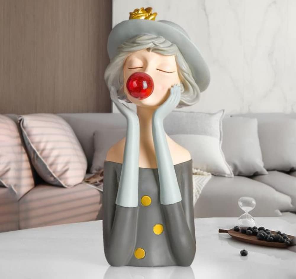 Bubble & Flower Girl Decoration – Elegant Living Room & Wine Cabinet Decor
